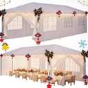 HOTEEL 10x30 Party Tent with 8 Removable Sidewalls for Parties, Weddings, BBQ, Baby Shower, Waterproof Outdoor Event Canopy, Patio Camping Gazebo, Carpas para Fiestas, White