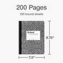 Oxford Composition Notebooks, 9-3/4 x 7-1/2 Inch School Journals, Wide Ruled Paper, Black Marble Covers, 100 Sheets per Book, 2 Pack (1002516)
