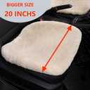OGLAND Fluffy Genuine Sheepskin Car Seat Cover for Auto Fuzzy Interior Accessories Cushion with Soft Wool Natural Fur Non-Slip (Pearl, Front20*20Inch)