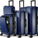 Hard Shell Luggage Sets with Spinner Wheels 4 Piece, Expandable Large Suitcases with TSA Lock, Travel Large Suitcase Set, Navy Luggage Set