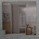 MIULEE Accordion Folding Door Curtains for Doorways, Laundry Room Curtains for Doorway, Room Divider for Open Closet and Bedroom, White, W52 x L78 inches, 1 Panel