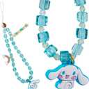 Beaded Phone Charm | Beaded Wristlet, Universal Phone Strap, and Detachable Cell Phone Lanyard with Silicone Character Charms