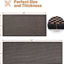 AIMPEAK Kitchen Rugs Non Slip Washable Set of 2 PCS, Cushioned Rugs for Kitchen Floor, Absorbent Runner Rug Comfort Mats with Rubber Backing for Hallway, Office, Home Brown and Black, 24"x36"+24"x60"