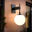 Hyunbae Outdoor Wall Sconce, 18.9" Large Size Wall Light, Exterior Light Fixtures Wall Mount for House, Globe Glass Front Porch Lights, Waterproof Outside Lighting Sconce Lamp with E26 Base