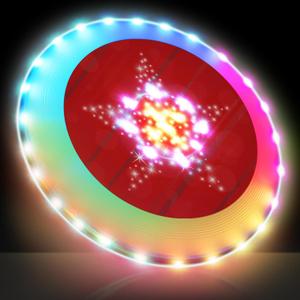 Flying Disc Glow in The Dark - Double LED Halos - Flying Disc with 39 LEDs+7 Lighting Modes Changeable - Waterproof Flying Disc Rechargeable - Outdoor Games in Camp Evening Party