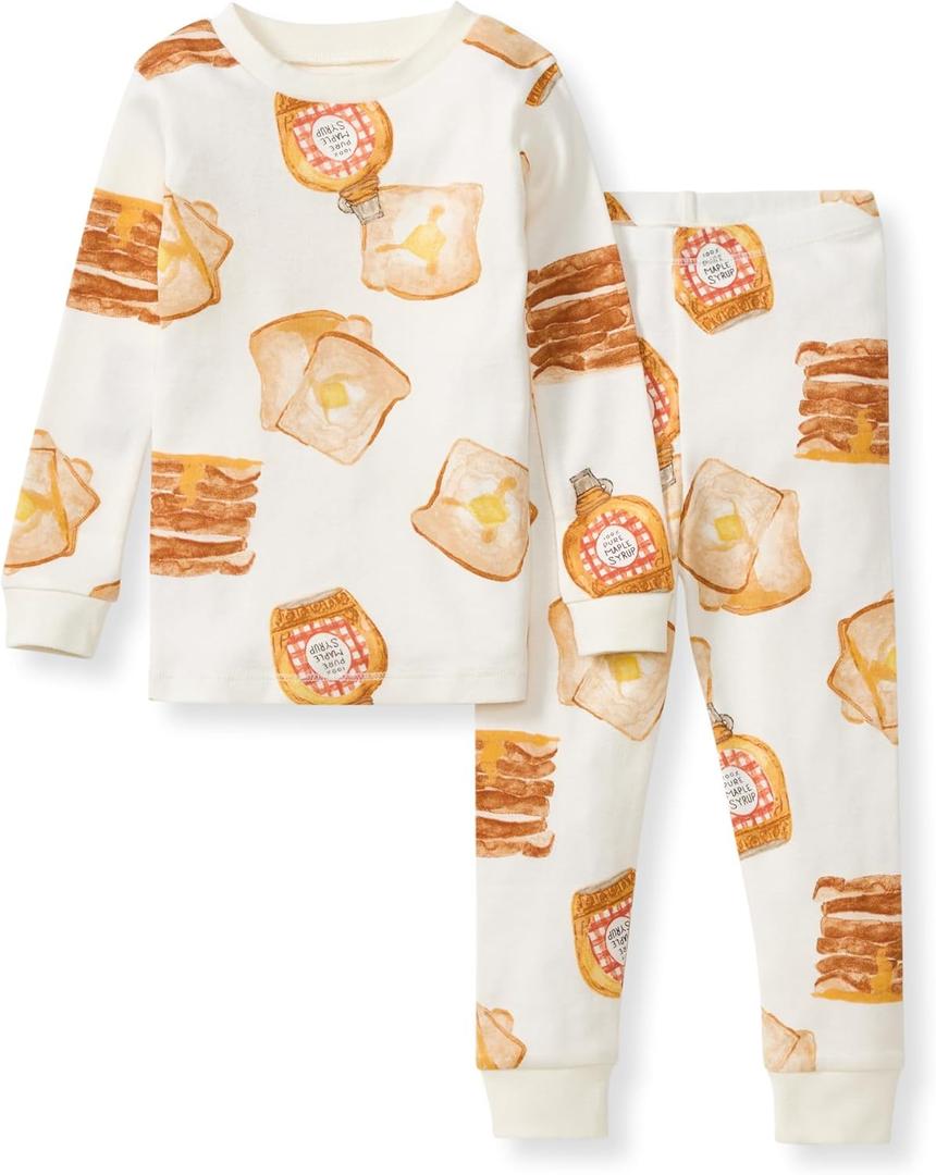 Burt's Bees Baby Boys' 2-Piece Long Sleeve Tee and Pants Organic Cotton Pajama Set (4T)