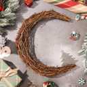 DOITOOL Moon Wreath, Vintage Crescent Moon Natural Grapevine Wreaths Base Front Door Wall Hanging Decor Christmas Wedding Party Supplies - 11.79 Inch