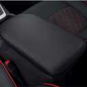 INTGET Center Console Armrest Cover for 2025 Toyota RAV4 Accessories 2024 2023 2022 2021 2020 2019 Leather Middle Console Lid Cover Pad Protector Elbow Arm Rest Covering Car(Black)