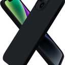 ORNARTO Compatible with iPhone 14 Case 6.1, Slim Liquid Silicone 3 Layers Full Phone Covered Soft Gel Rubber Case Protective Phone Cover 6.1 Inch-Black
