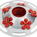 WOSIBO Hummingbird Feeder Replacement Bottom Base Replacement Part Includes Red Plastic Base Metal Top and Brushes (Silver-2)