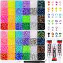 2 Boxes Resin Rhinestones with Tweezers for Crafting, 30000Pcs Mixed-Color 3mm&4mm Bedazzling Crystal with 3Pcs 10ml B7000 Jewelry Glue for DIY Crafts Clothing Tumblers Shoes Fabric Nail Art
