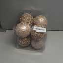 8CT Christmas Ball Ornaments, Rose Gold Christmas Ball Decorations Shatterproof Plastic Hanging Pearl Balls for Holiday Party(90mm/3.54")