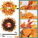 Fall Decor, 20 Inch Fall Wreaths for Front Door Outside, Autumn Wreath with Hanger Fall Thanksgiving Decorations for Home Porch Wall Window Party Decor Indoor Outdoor (Orange)