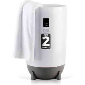 PURE CLEAN Towel Warmers Bucket, with Customized Fragrance for Spa and Bathroom, Luxury Towel Heater Gifts for Him & Her, Auto Shut Off, Fits 2 Large Towels, Blankets, Bathrobes, PJ's (Black)