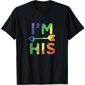 Gay Couple Matching I'm His LGBT Pride T-Shirt, S