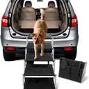 Dog Ramps for Large Dogs - Portable Dog Steps for Cars and SUV, Truck, Lightweight Non-Slip Dog Stairs Support Up to 200 Lbs (Silver)