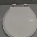 Round Toilet Seat Soft Close 16.5'',Standard Universal Toilet Lid Round with PP Material Safe,Easy to Clean and Install,Ergonomic design,Never Loosens,2 Years Support,White Plastic