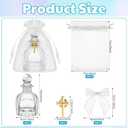 Newtay Holy Water Bottles Catholic Bulk Glass Baptism Favors for Guests Christian Water Container with Cross Organza Bags Bow for Holy Communion Gifts Church Wedding Baptism(White,48 Set)