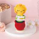 3 x Sunflower Gifts for Women Birthday - Positive Crochet Appreciation Thank You Decor for Teacher, Coworker, Nurse - Christmas, Birthday Inspirational Gift for Best Friend, Sister, Mom, Daughter Xmas