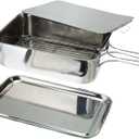 ExcelSteel Stainless Steel Stovetop Smoker, 14 1/2" X 10 1/2" X 4", Silver, Medium
