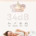 20" Multi Crystal Fandelier Ceiling Fans with Lights, Flower Chandelier Ceiling Fan with Light Remote Control, Morden Caged with 6 Speeds for Bedroom, Nursery, Living Room