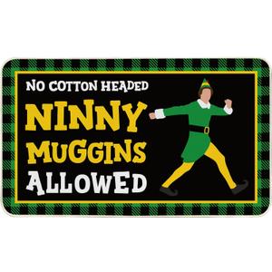 Buddy The Elf Christmas Decorations, Funny Elf Christmas Door Welcome Mat with Non-Slip Backing, Xmas Front Door Decor Bathroom Kitchen Garden Entryway Mats, Holiday Decor for Indoor Outdoor