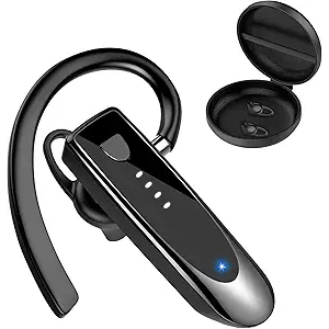 Atheewon Bluetooth Earpiece, Wireless Handsfree with Noise Cancelling Mic, 20Hrs Call Time Bluetooth 5.4 Headset, 180 Hrs Standby Time Headset for Business/Trucker/Driver