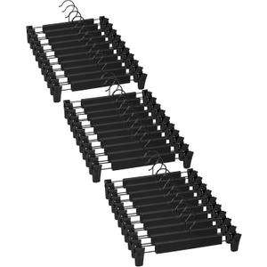 30 Pack Skirt HangersPants Hangers with Clips360  Swivel Hooks Space Saving Hangers for Pants, Skirts, Clothes, Jeans, Black