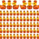 Skylety 80 Pcs Mini Resin Basketball Ducks Bulk for Adult Sport Party Favors for Team Events Decorations Tiny Duck Figurines Models for Group Team Friends(Basketball)