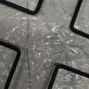 8 Inch Trivets for Hot Dishes, Pots and Pans, Marble Style Ceramic Trivet with Holder, Heat Resistant Hot Plate Mats for Countertops, Table, Home Essentials, Farmhouse Decor, Set of 3 (Blue)