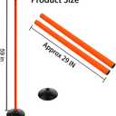 Orange Soccer Agility Poles Set Detachable Sports Trainning Speed Pole Slalom Poles with Rubber Base Sport Traning Equipment