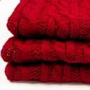 Knitted Christmas Tree Skirt, 24 Inch Red Tree Skirts for 3ft to 4ft Tree | Cable Knit Design, Farmhouse Xmas Holiday Decoration, Home Party Dcor Red 2512