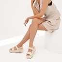 MeiLuSi Women's Platform Wedges Sandals Walking Platform Sandals Open Toe Wedges 2025 Spring Summer Casual Shoes Slip On