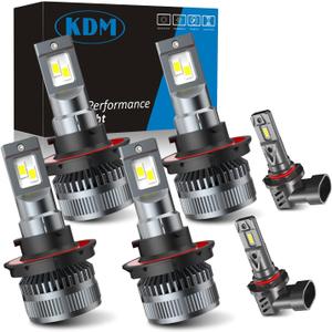 KDM Combo Bulbs Pack,100W High Power 600% Brightness CSP Chip Fit for Ford F250 F350 F450 Super Duty 2005-2022,6000K White High/Low Beam Fog Light Replacement Blubs,6 Pack