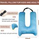 1 MIDDLE ONE Car Pillow for Kids, Memory Foam Cooling Travel Pillow for Car and Adults, Kids Car Pillows for Sleeping on Road Trip, Small Body Pillow for Kid (Cooling Blue)