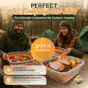 XL Collapsible BBQ Prep Tub with Lid - 3 in 1 Collapsible Tub & Portable Cutting Board Container for Marinating, Camping, Meat Storage - Space-Saving, Foldable Tray for Kitchen and Outdoor, 11.8"L x 7.9"W