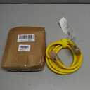 12awg 10 FT Heavy Duty Outdoor Extension Cord Waterproof with Lighted End, 12 Gauge Extension Cord Flexible and Cold Resistant 3 Prong Grounded Plug,Yellow 15Amp 1875W SJTW ETL Listed