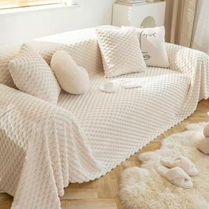 Styleys Luxury Rabbit Plush Sofa Cover – Ultra Soft Sofa Blanket & Towel | Non-Slip Couch Protector | Stylish Throw for Living Room & Bedroom
 36x96