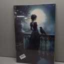 Victorian Woman and Raven Canvas Wall Art Gothic Dark Academia Wall Decor Picture Moody Halloween Witch Dark Romance Poster Print for Living Room Bedroom Dorm Home Decoration 16x24in