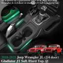 3-in-1 Silicone Center Console Liner Tray for Jeep Wrangler JL/JLU & Gladiator JT 2018-2025 | Non-Slip Cup Holder Mat & Center Console Protector Liner Pad& Side Storage Pocket (Black)