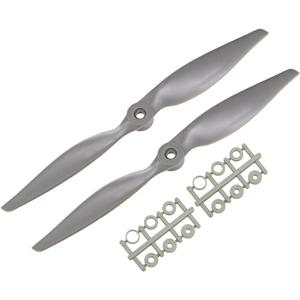 uxcell RC Propellers CW 10x5 Inch 2-Vane for Airplane Nylon Gray 2Pcs with Adapter Rings