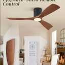 Fanbulous 52" Ceiling Fans with Lights and Remote Control,Modern Flush Mount Ceiling Fan with 3 LED Colors,Outdoor Low Profile Ceiling Fans with 6-Speeds Timer DC Motor for Bedroom Living Room Patio, Walnut