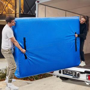 Mattress Bags for Moving, BETU Mattress Protector Waterproof Mattress Cover Full XL Size Storage Bags with 8 Heavy-Duty Handles and Zipper for Bed Extra Thick Large Reusable (82"x57"x15" Blue) (Full XL 1 Pack (82x57x15"))