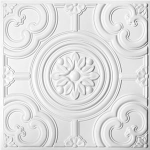 WOWSTAR 12-Pack 24"x24" Drop Ceiling Tiles, Waterproof Glue up Ceiling Panels, White