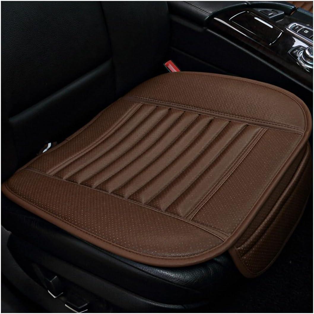 Car Seat Cover, Leather Car Interior Front Bottom Seat Covers with Storage Pocket, Comfortable Anti-Slip Seat Cushion Covers for Car SUV Truck and Van, Car Accessories (Coffee)