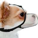 Dog Muzzle, Breathable Soft for Extra Small Dogs to Anti & Prevent Barking Biting Chewing, Reflective & Adjustable Basket Muzzle with Air Mesh for Dachshund Beige XS