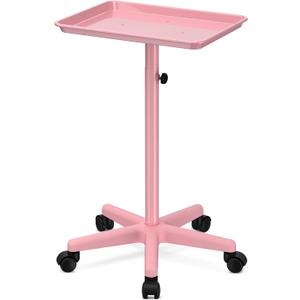 Salon Cart Tray Tattoo Tray for Hair Stylist Salon Trolley Cart with Wheels Rolling Trolley-Pink