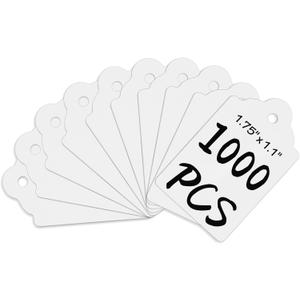 FEMELI 1000 Pcs Price Tags for Tag Gun, 1.75 x 1.1 Inches Unstrung Marking White Blank Paper Sale Tag for Clothes, Shoes, Jewelry