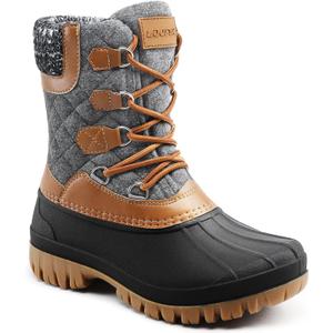 Women Winter Snow Boots | Waterproof Shell | Warm Duck Boots (9 Women's, Brown)