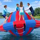 Hongcoral 8.2'x4.8' Inflatable Dome Rocker Water Bouncer, 660LBS Capacity Heavy Duty Lake Float Platform with 8 Handles, Multi-Person Bounce, Climb & Tilt Toy for Pool, Lake and Backyard, 98.4 inches x 98.4 inches x 49.2 inches